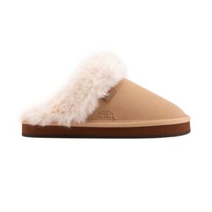 Rainbow sunset snugs Mens Sz‎ 11 leather Suede Slippers Slides Tan Brown